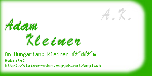 adam kleiner business card